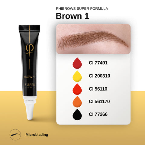 PhiBrows Brown 1 SUPER - 2pcs