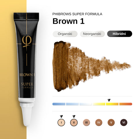 PhiBrows Brown 1 SUPER - 2pcs