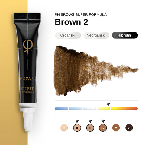 PhiBrows Brown 2 SUPER - 2pcs