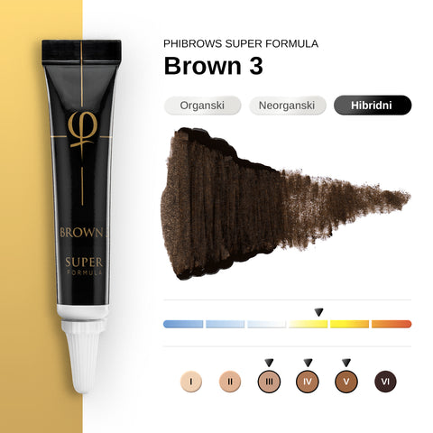 PhiBrows Brown 3 SUPER - 2pcs