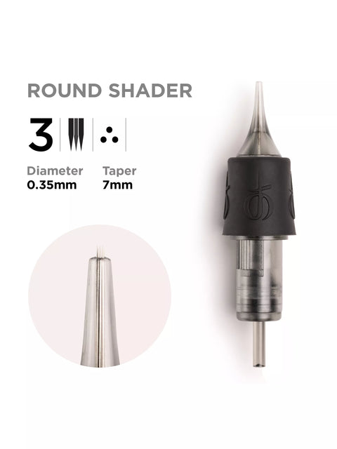 Phi Black Cartridge 0.35 3RS, 7mm taper - 10pcs