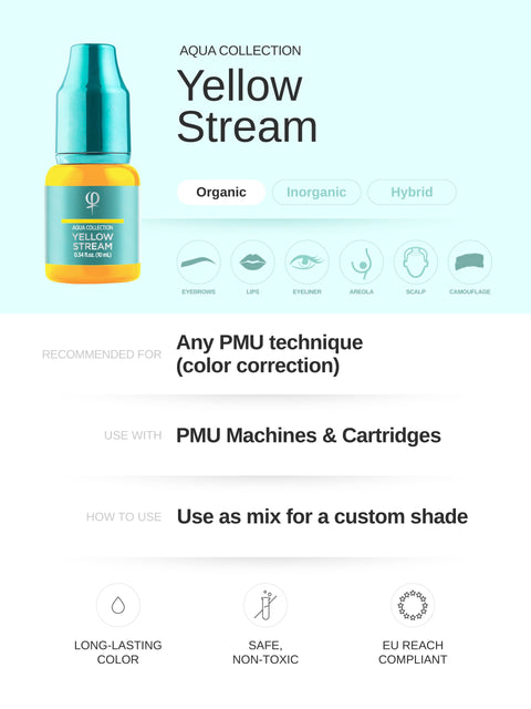 Yellow Stream PMU pigment 10ml- Correction color